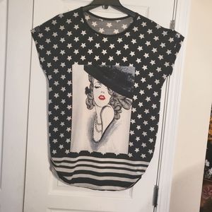 Unique lady portrait starry top